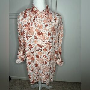 Caribbean Mens Casual Button Down Shirt with Relaxed Fit size L